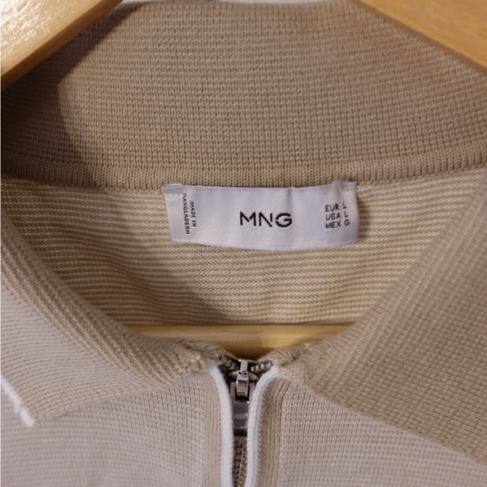 Mango Light Tan Polo Shirt View 2